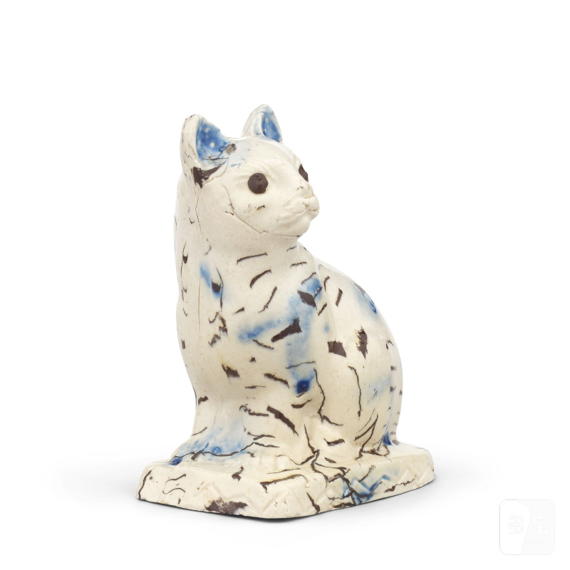 A Staffordshire saltglaze model of a cat, circa 1750 - 图3